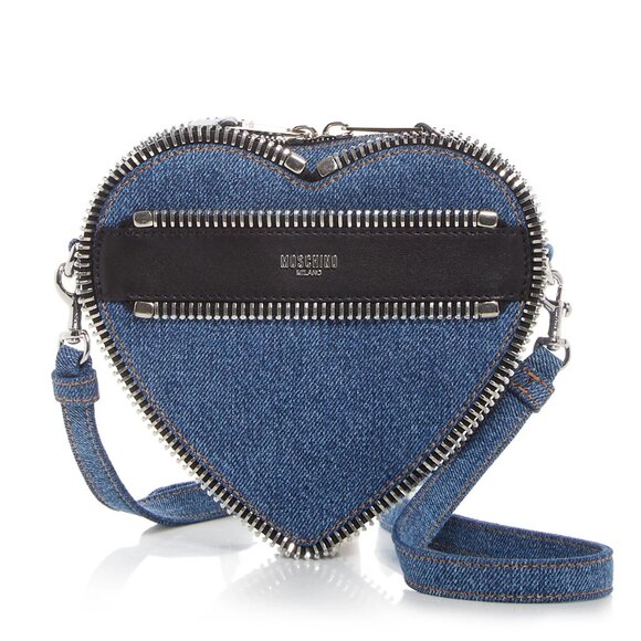 Moschino Handbags - Moschino Rider Denim Heart Crossbody Bag